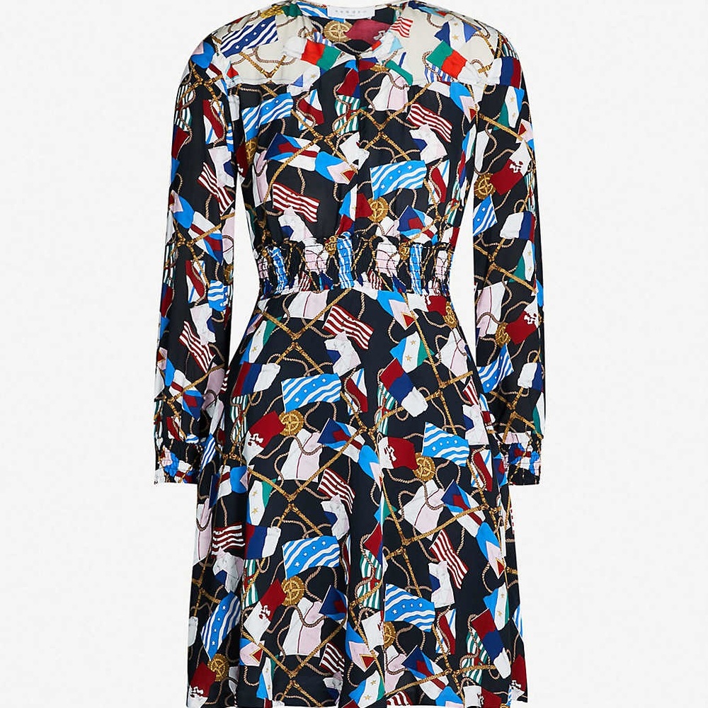 Sandro Indar Flag Printed Dress